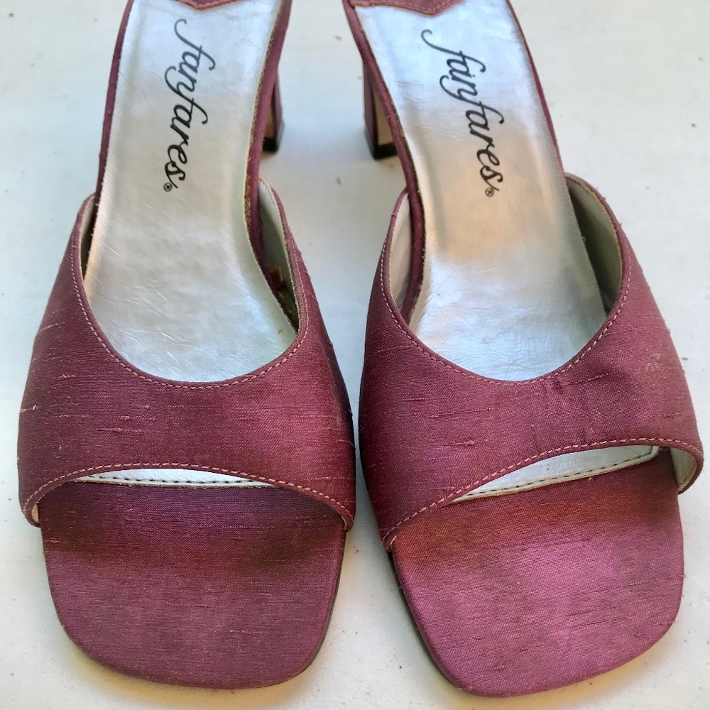 Fanfares Purple Open-Toe Heels Size 6.5 - Picture 2 of 9